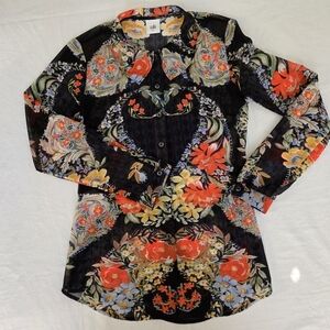 CAbi Multicolor Floral Blouse
